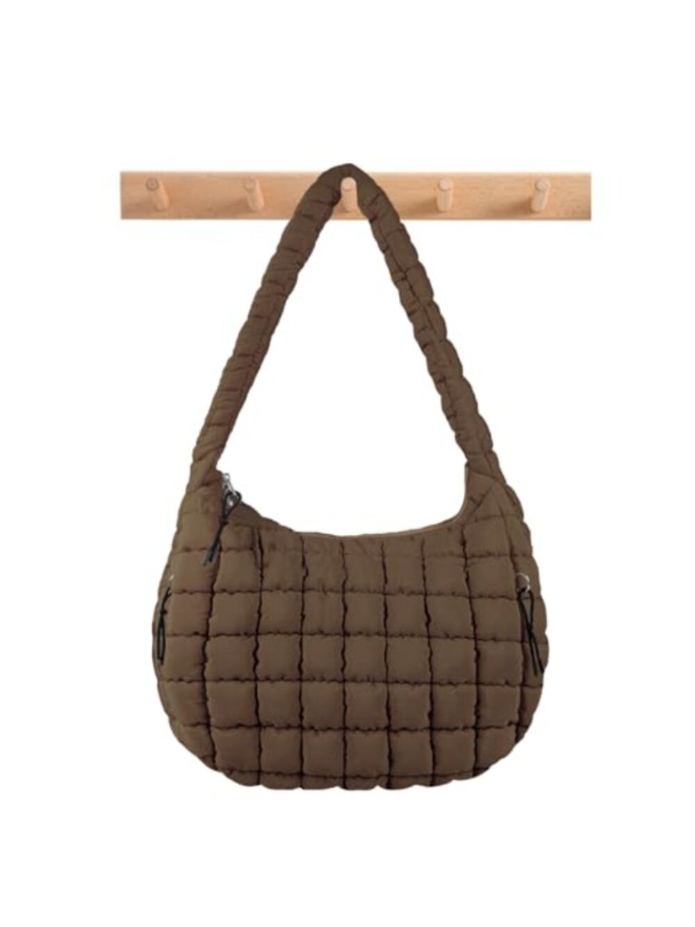 Quilted Puffer Tote Bag Nylon Large Crossbody Shoulder Hobo with Zipper